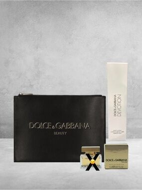 Dolce & Gabbana Beauty Set - makeup bag, lotion, and empty box 😘